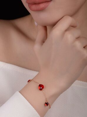 دستبند قلبی با کریستال سواروسکی ژوپینگ