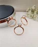 انگشتر ظریف آیینه ای سولیتر ژوپینگ